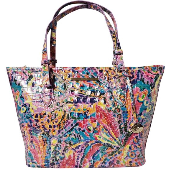 NWT Brahmin Medium Asher Tote Rainbow Reef Melbourne Multi Colorful Abstract - Picture 3 of 12